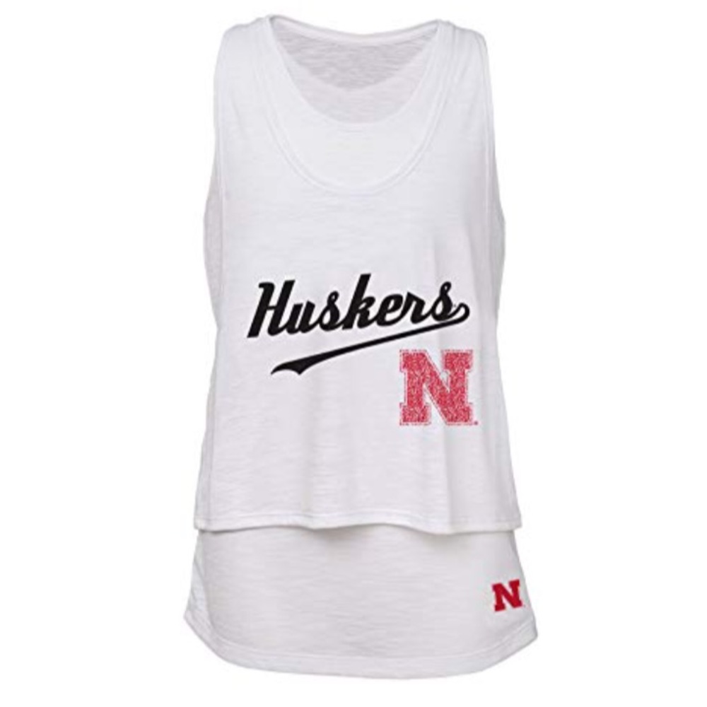 Nebraska Cornhuskers Double Tier Layered Tank NWT